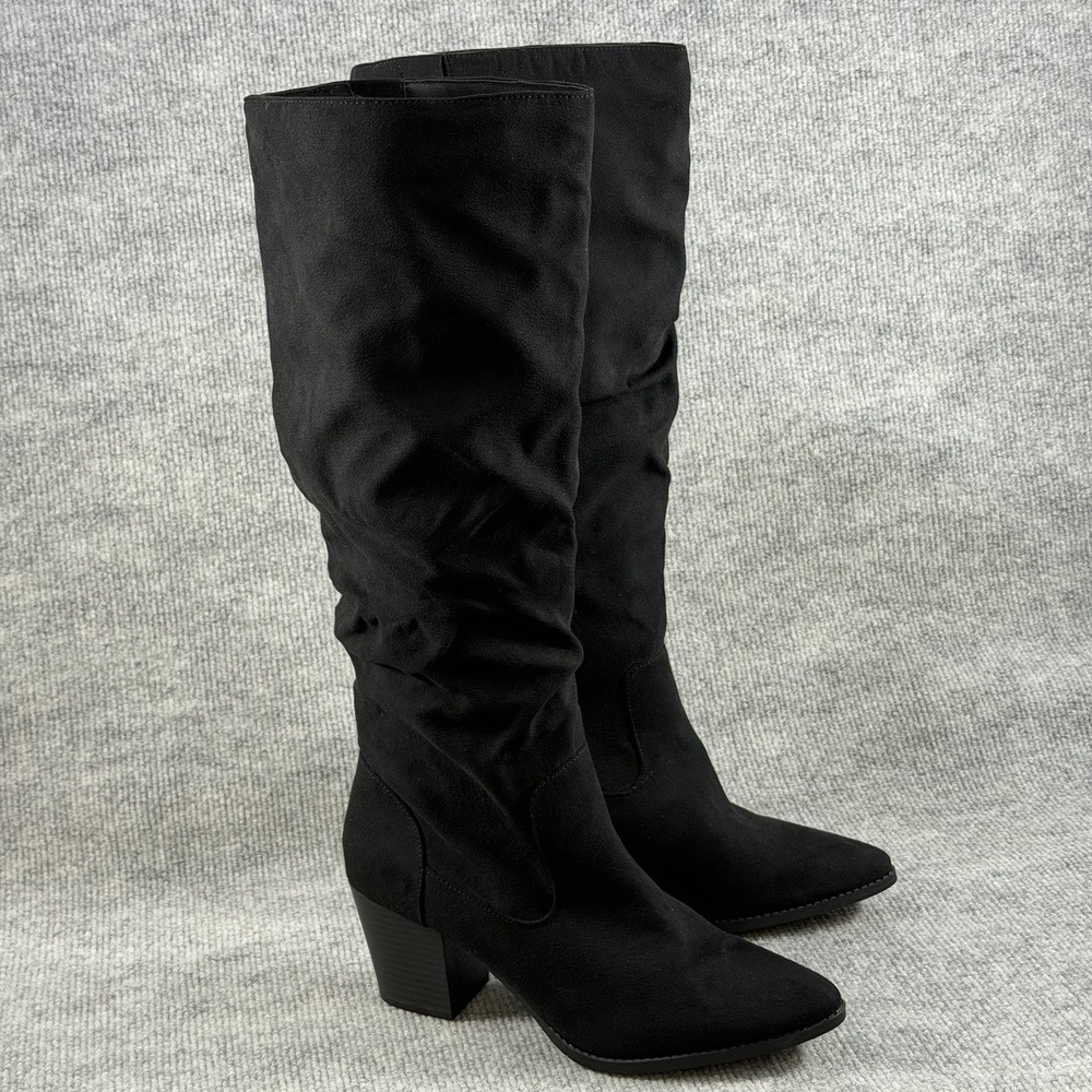 Sun + Stone Size-8M Womens Elviss Slouch Knee High Dress Boots Black